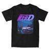 Initial D Neon AE86 Accessories Shirt for Unisex Women Takumi Fujiwara Tofu Store Pure Cotton T Shirt Short Sleeve Printed Clothing