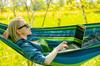 Durable double hammock large xxl boho swing 2 in 1 cotton 290 cm DOUBLE HAMMOCK BLUE