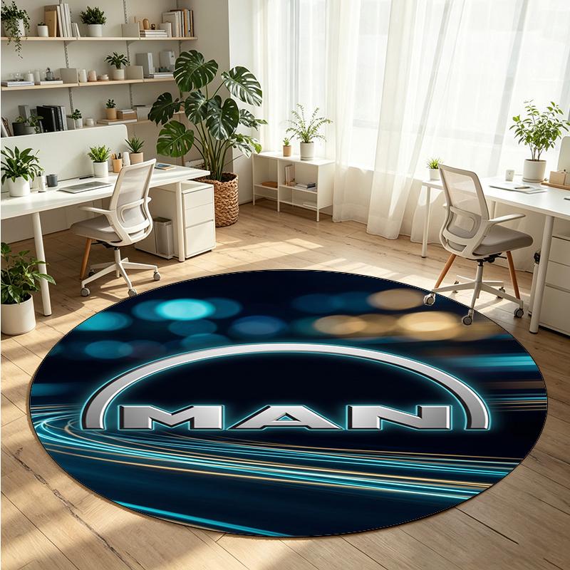 man truck Printed Round Crystal Velvet Rug Soft Non Slip Floor Carpet For Bedroom Holiday Gift