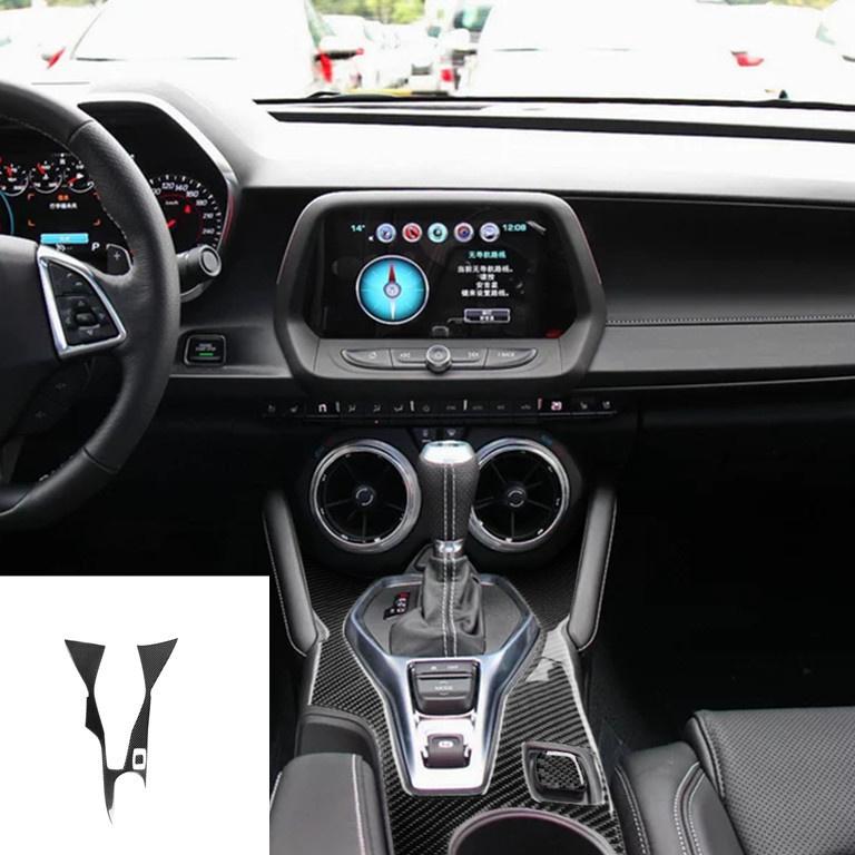 Углеродное волокно для Chevrolet Camaro 17-19 CD, панель управления кондиционером, панель передач, воздушная панель, наклейка на автомобиль, крышка автомобиля