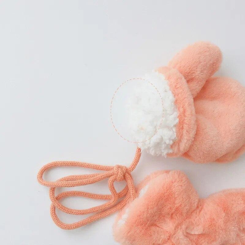 1 пара детских перчаток для мальчиков и девочек, модные варежки с мультяшным медведем для малышей, уличные теплые перчатки, зимние аксессуары для детей