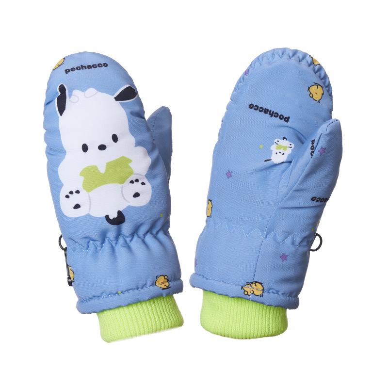 Бархатные лыжные перчатки: Нескользящие, теплые и толстые для детей 2-5 лет