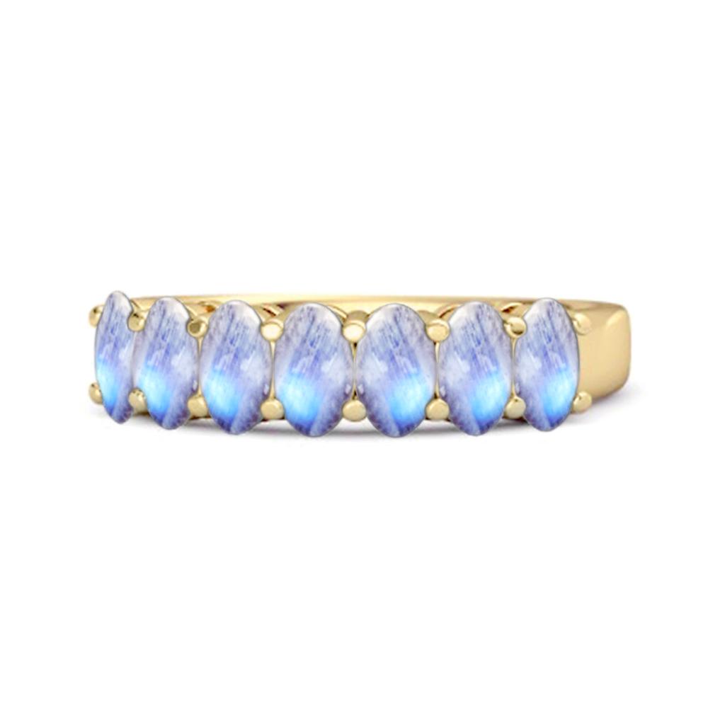 Moonstone Stacked Half Band - 925 Sterling Silver Gold Vermeil