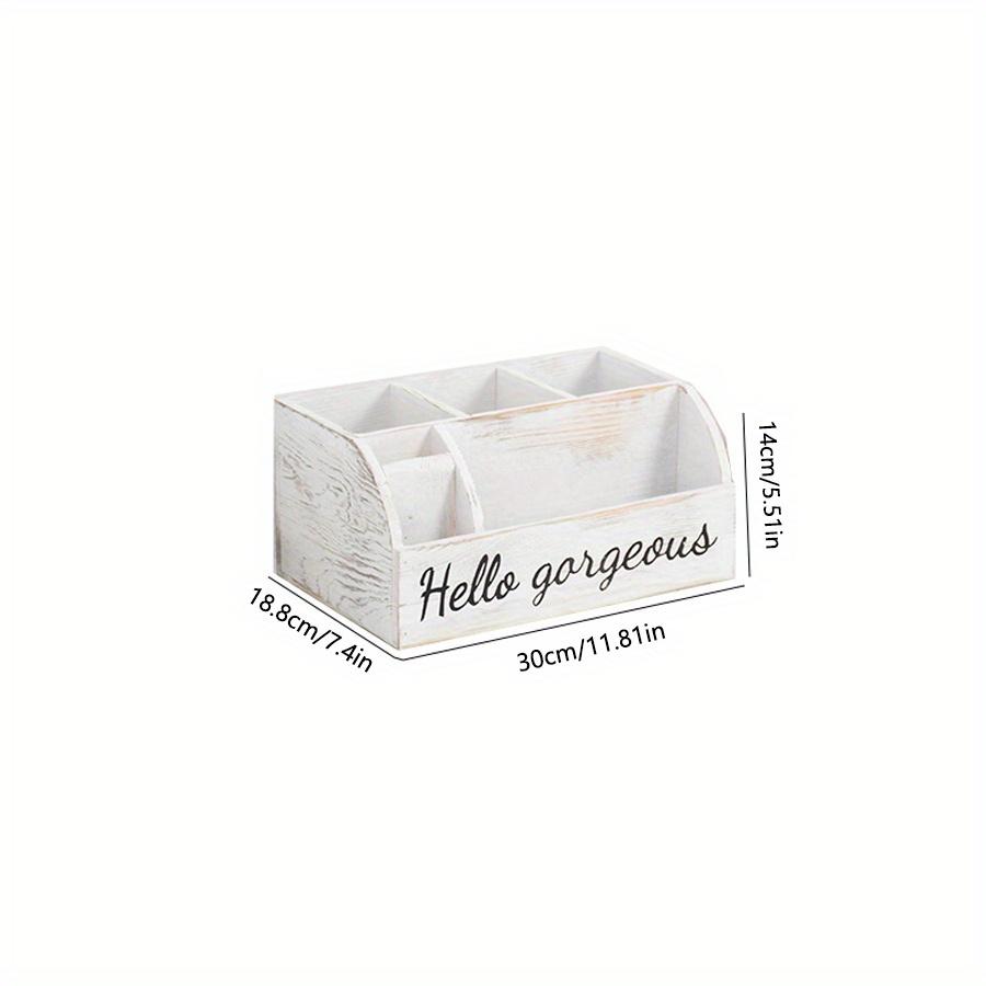 Потертый Деревенский Деревянный Настольный Органайзер для Офиса Полка Настольный Домашний Органайзер Ящики для Хранения Идеально Подходит для Хранения Ювелирных Изделий Витрина для Стола Туалетного столика