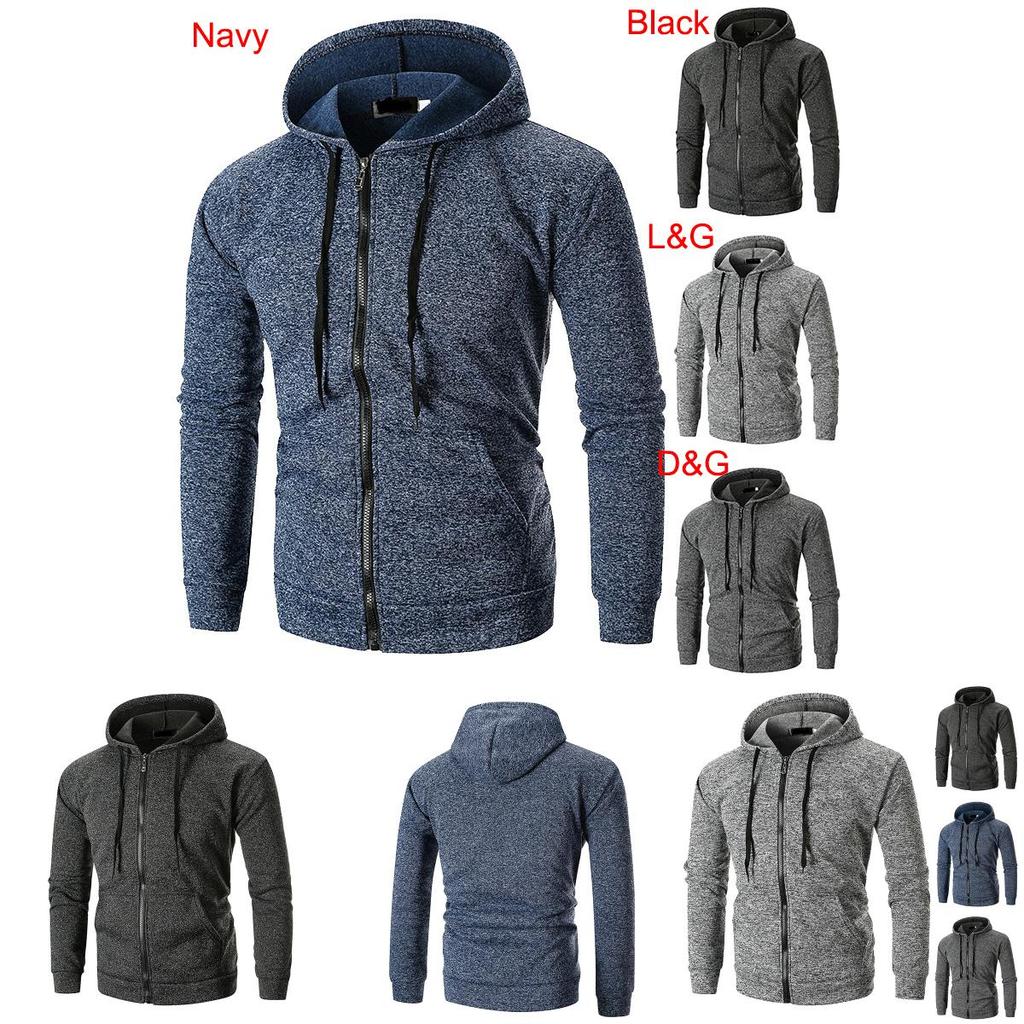 Premium Quality Men's Athletic Soft Sherpa Zip Up Hooded Hoodie Sweater Jacket Coat For All Seasons