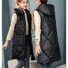 Осенне-зимний женский однотонный жилет с капюшоном, свободная утолщенная теплая женская куртка без рукавов