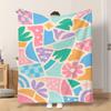 1pc Flannel Blanket Colorful Abstract Geometric Design Soft Comfortable And Warm This Nap Blanket/Sofa Blanket Is Suitable for All