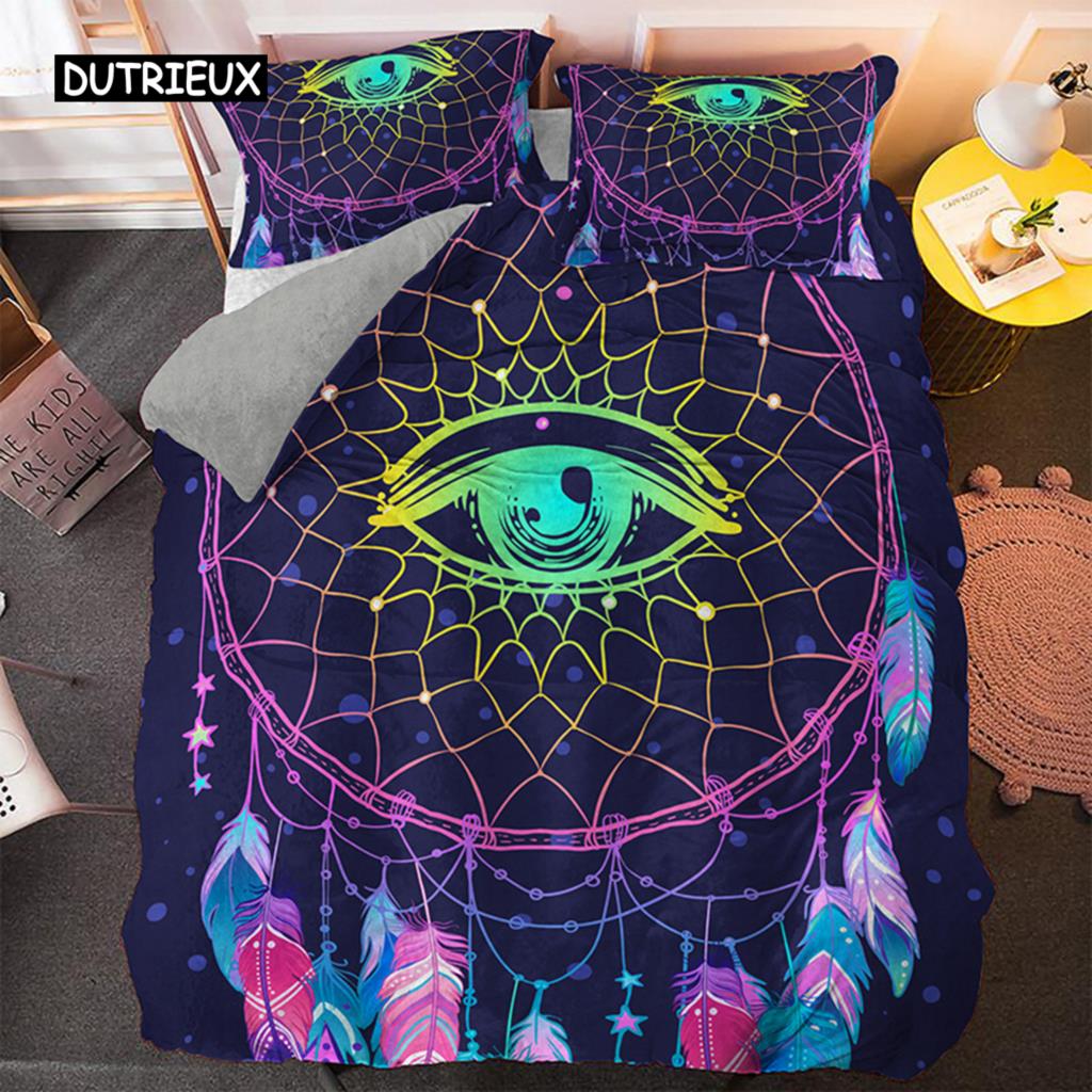 Комплект постельного белья Psychedelic Bohemian Dreamcatcher Single King Queen Size Пододеяльник с
