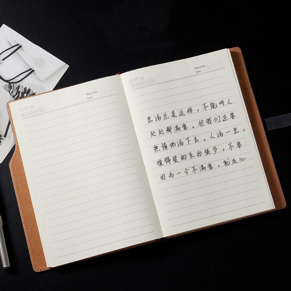 Retro Loose Leaf Notebook with Card Holder Meeting Minutes Book Memo Book  Birthday Gifts