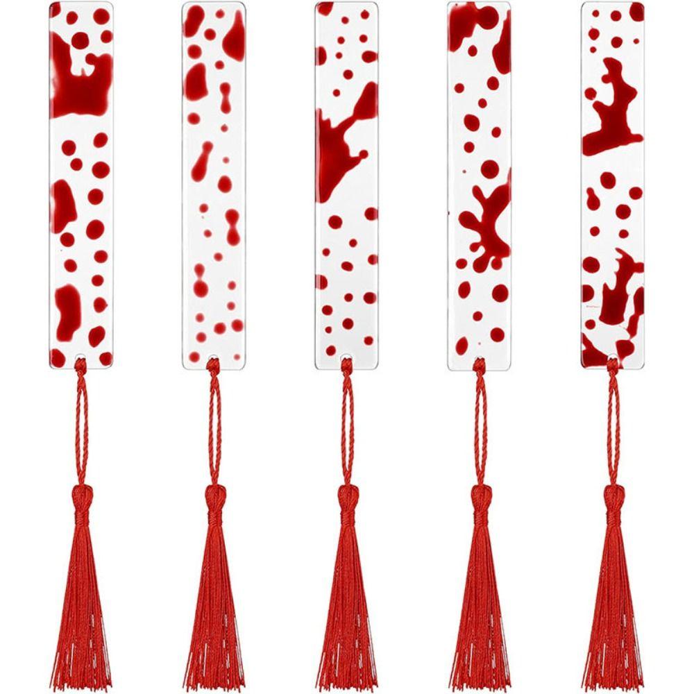 5pcs Page Holder Halloween Bookmarks square Halloween Decoration Clear Rectangle Bookmark  Student