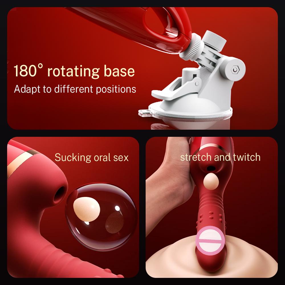 Wireless APP Controlled Retractable Suction Vibrator G-spot Nipple Clitoral Stimulator Licking Dildo Female Adult Sex Toys