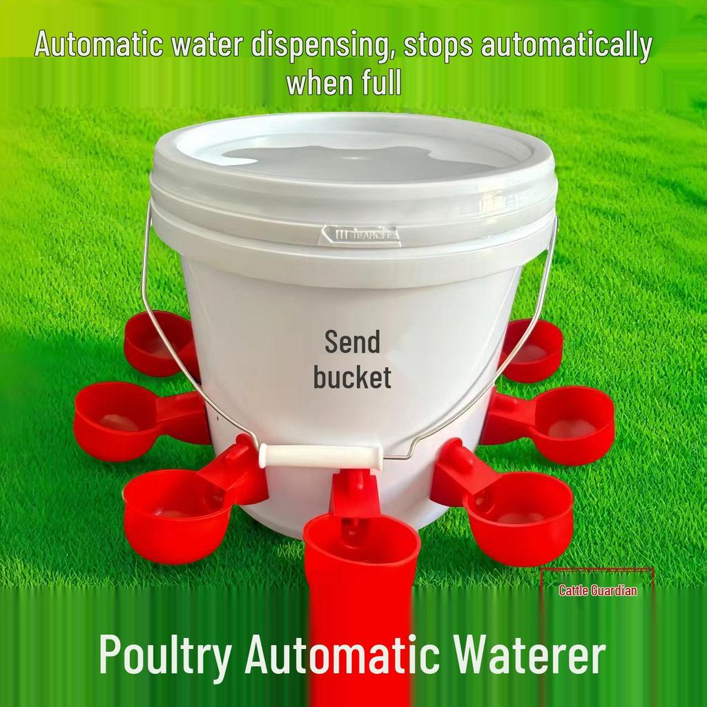 Automatic Poultry Water Feeder with Bucket for Chicken, Duck, Goose & Bird