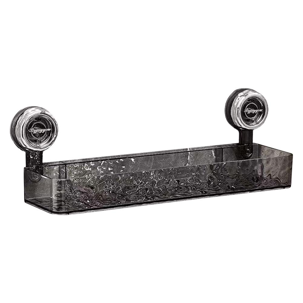 Suction Cup Bathroom Storage Shelf No Drill Clear Wall Caddy Multifunctional Floating Shelf Shampoo Holder Bathroom Accessories