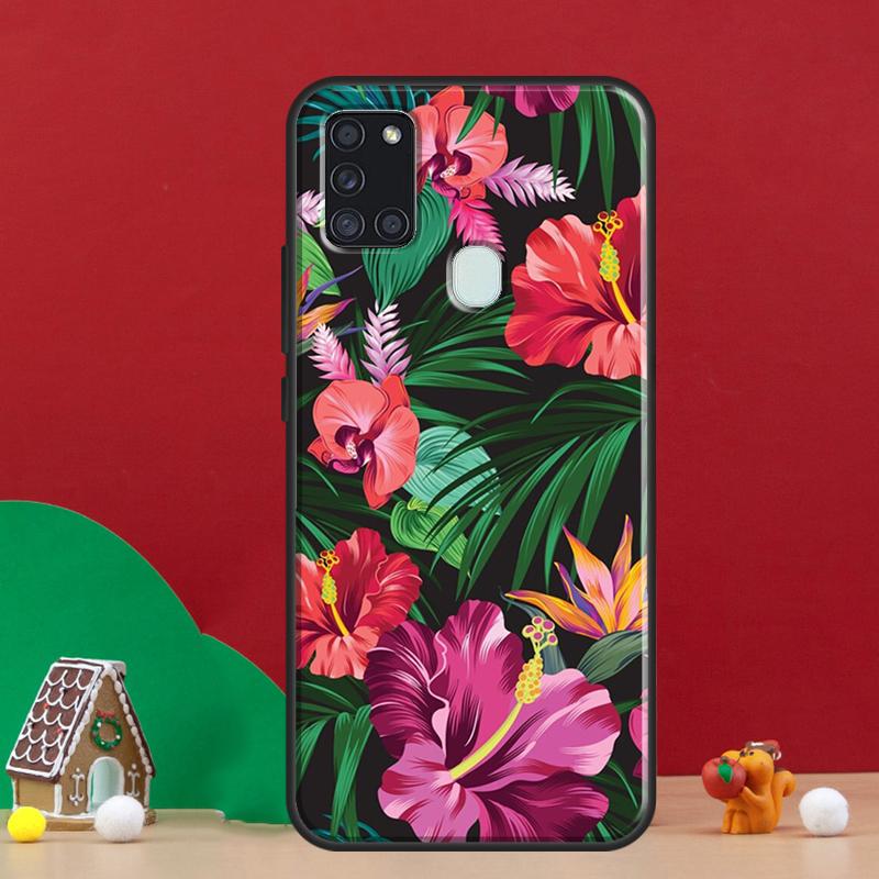 Tropical aloha Hibiscus pattern Cover For Samsung Galaxy A54 A34 A14 A32 A12 A22 A52 A72 A13 A33 A53 A50 A52S A51 A71 Back Case