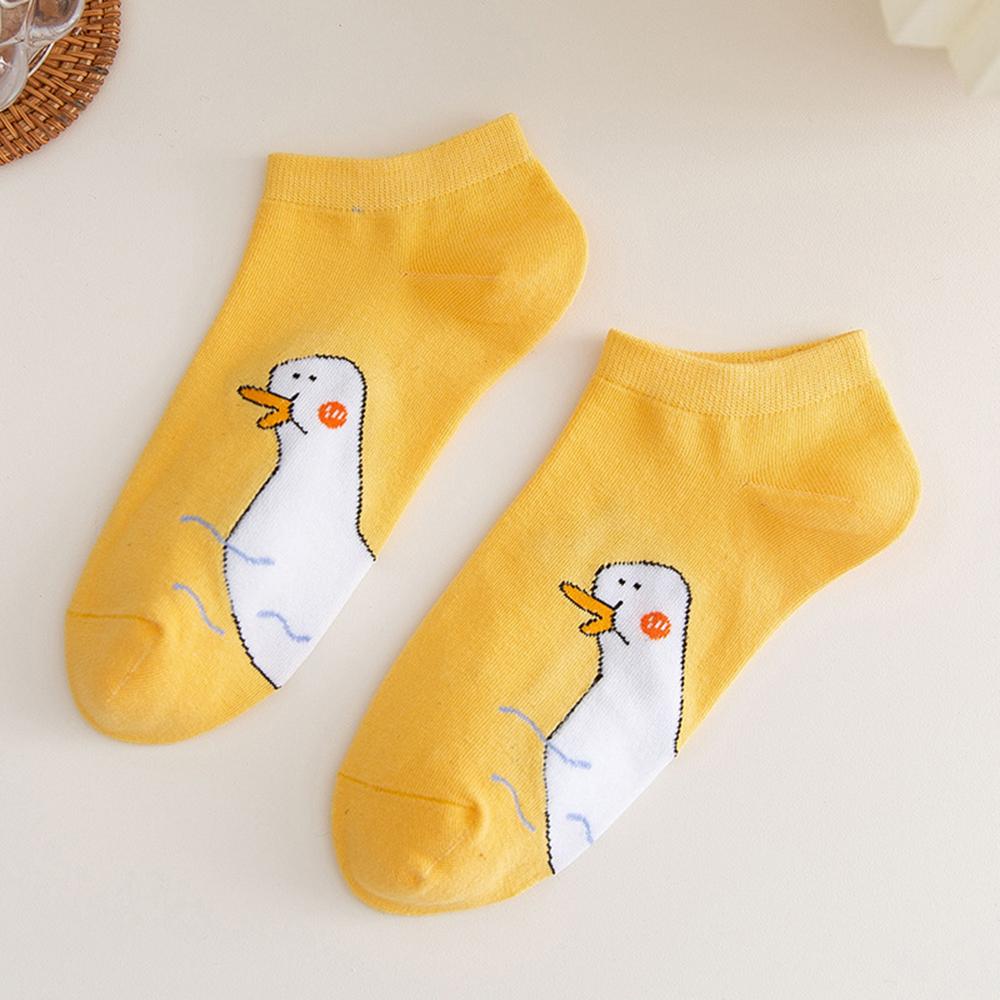 Cute Thin Cotton Japanese style Summer Shallow Mouth Cartoon Duck Socks Sock Slippers Hosiery