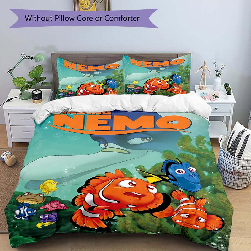 Nemo Adventure Print 3Pcs Bedding Setduvet Cover With 2 Bedropillowcase Home Birthday Gift