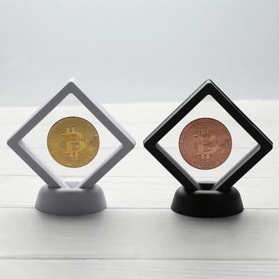 Биткойн-битовая монета Litecoin Ripple Металлическая памятная монета с демонстрационной подставкой