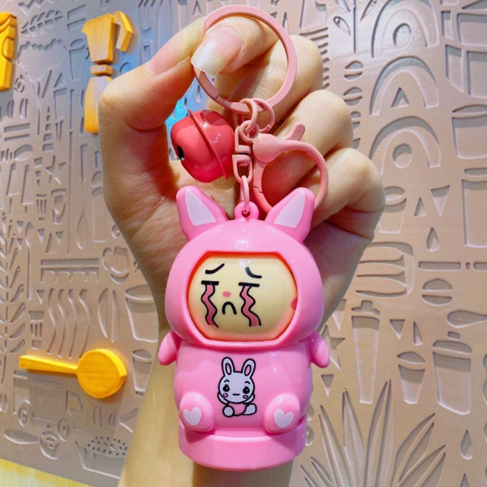 Rabbit Face Changing Doll Cartoon Doll Toy Key Ring Creative Frog Keychain  Playing Supplies