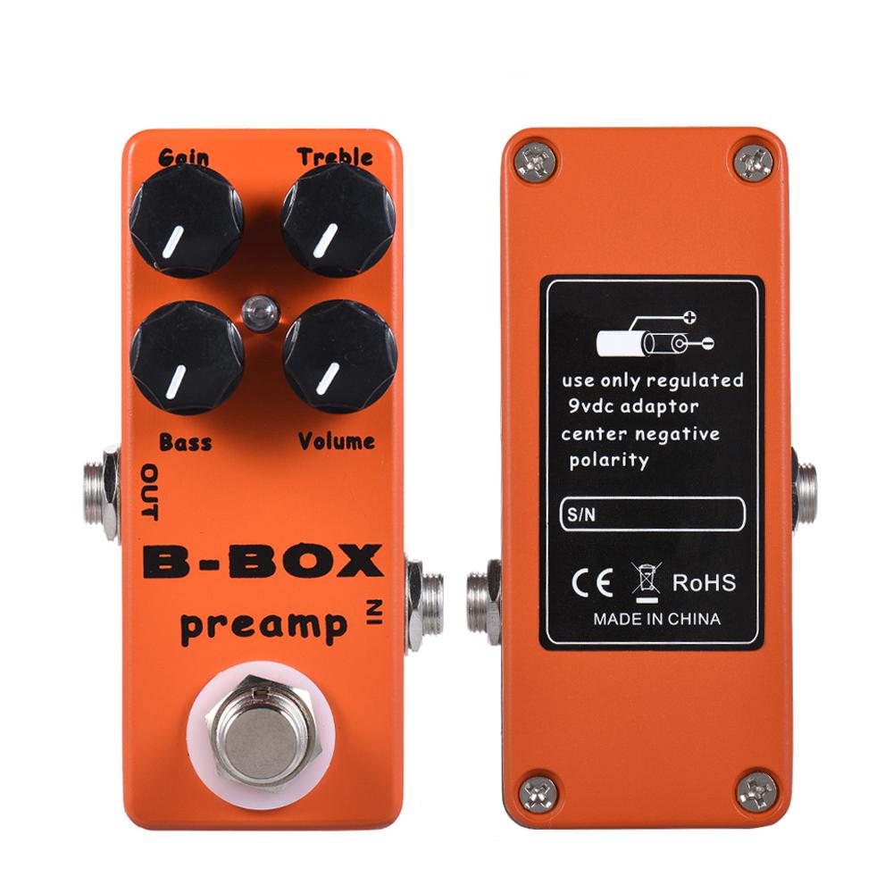 MOSKYAudio B Box Предусилитель для электрогитары Педаль эффекта овердрайва Цельнометаллический корпус True Bypass