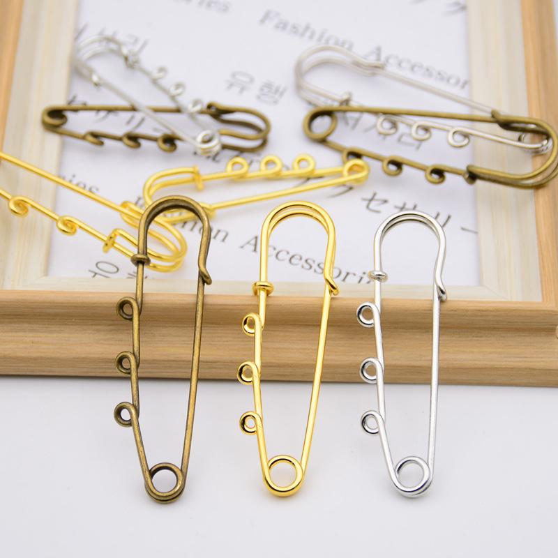 Metal Wrap-Around Large Safety Pin Brooch for DIY Handmade Jewelry Accessories