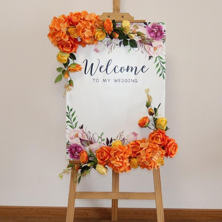 Креативный знак, угловой цветочный декор, свадебный цветочный реквизит, приветственная открытка, цветочная гирлянда, букет цветов