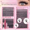 700 Clusters/Box Curvature D Dense Grafted False Eyelashes 9-16MM DIY Lashes Extension  Daily