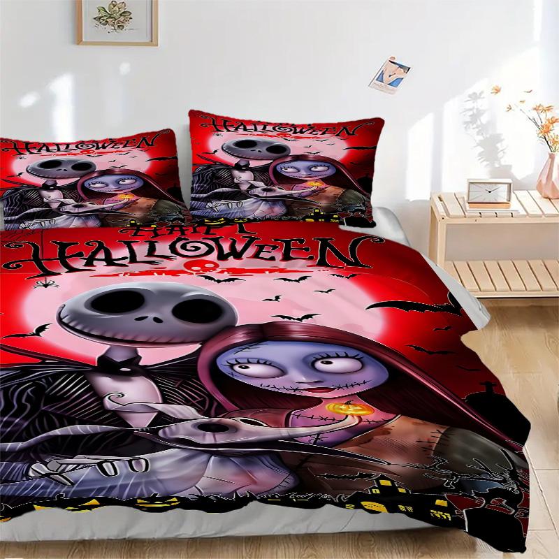 Happy Halloween Night Print 3Pcs Bedding Setduvet Cover With 2 Bedropillowcase Home Birthday Gift