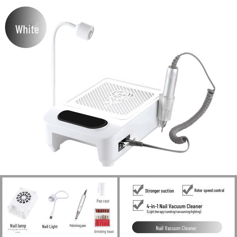 4-in-1 Multifunction Nail Polisher: Built-in Vacuum, Polish Remover, and UV Lamp for Salons