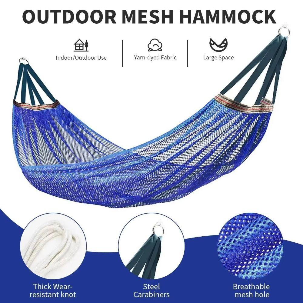 Portable Ice Silk Hanging Bed Cooling Outdoor Camping Swing Sturdy Mesh Hammock Patio
