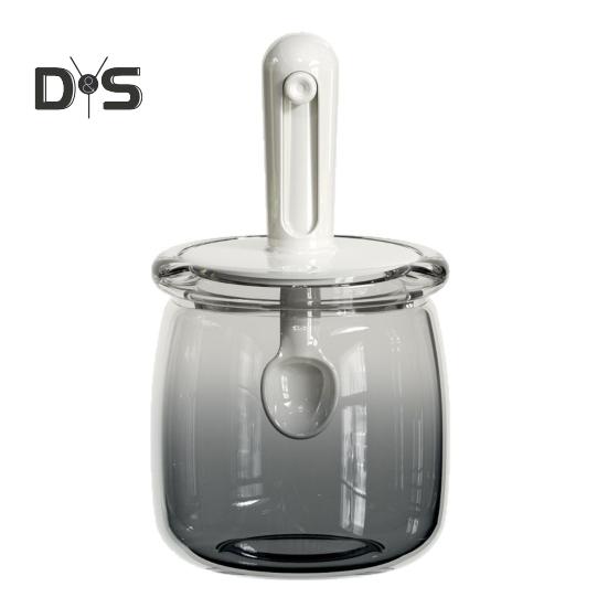 Герметичные стеклянные банки для специй с выдвижной ложкой, герметичные и влагонепроницаемые контейнеры для хранения трав, соли, перца, компактные кухонные органайзеры для