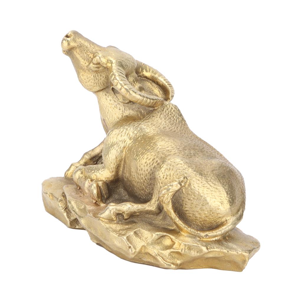 Латунный бык, орнамент, лежащая статуэтка, бык с Уолл-стрит, с основанием для чайных питомцев, небольшое ремесло