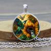 Fashion Hummingbird Necklace Pendant Jewelry Hummingbird Sunflower Butterfly Silver Pendant Chain