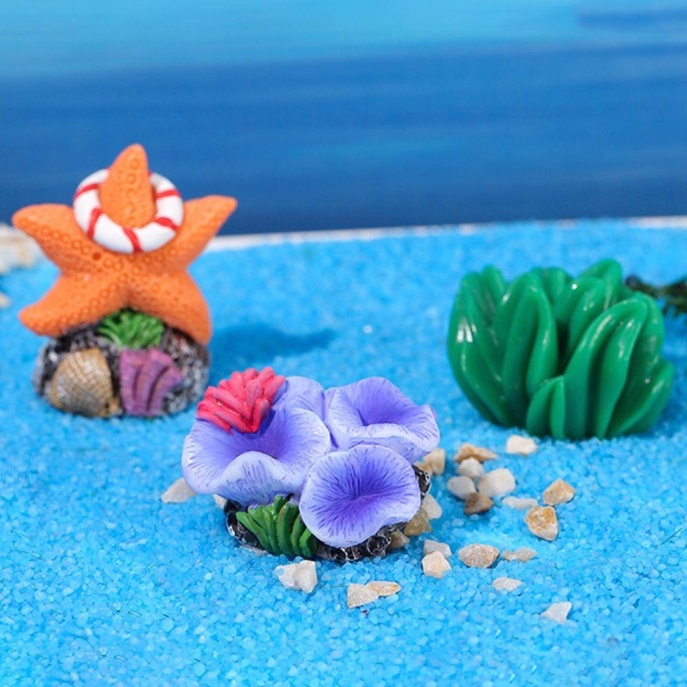 Многоцветная имитация морской звезды Микропейзаж Смола Рифовый камень Милый искусственный коралл