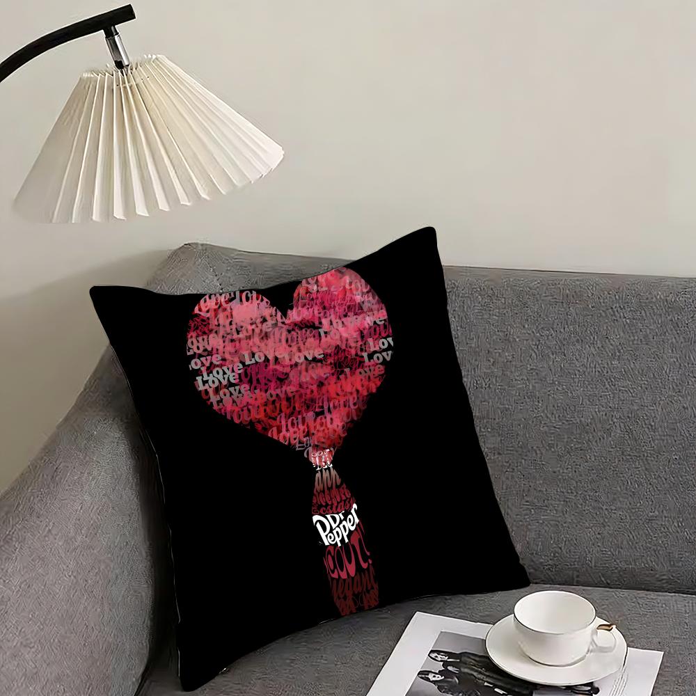 CCherry Drink DrPepperR Brand Cushion Cover Pillowcase Ultra Soft Skin Friendly Fabric Cloud Like Comfort Concealed Zipper