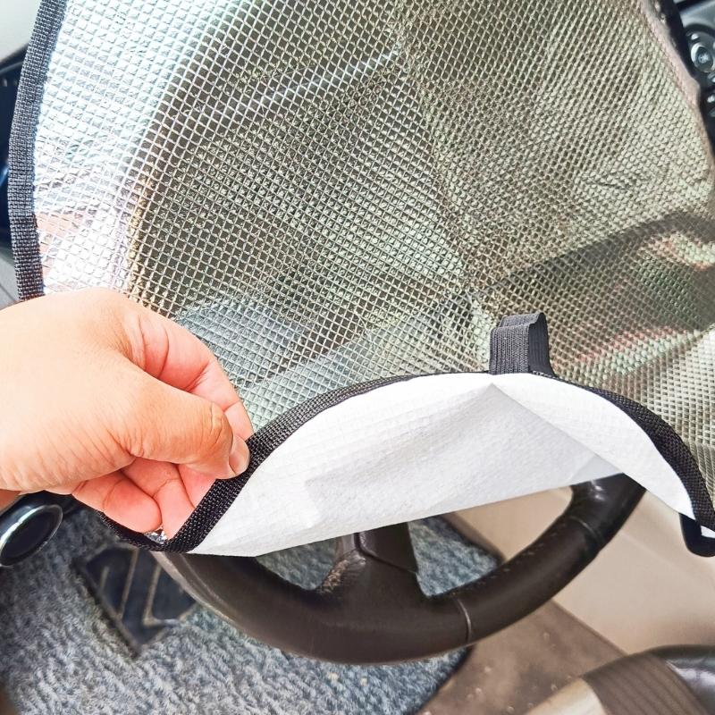 Солнцезащитный козырек на рулевое колесо, солнцезащитный козырек на рулевое колесо, складной чехол из алюминиевой фольги с защитой от нагрева, 18,5 x 16 дюймов