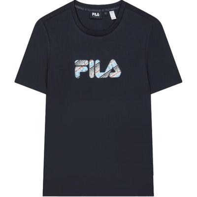 Fila Изумрудная Мягкая Удобная Повседневная Простая Дышащая Футболка с Коротким Рукавом Женские топы Legendary-Blue F11W434102F-NV