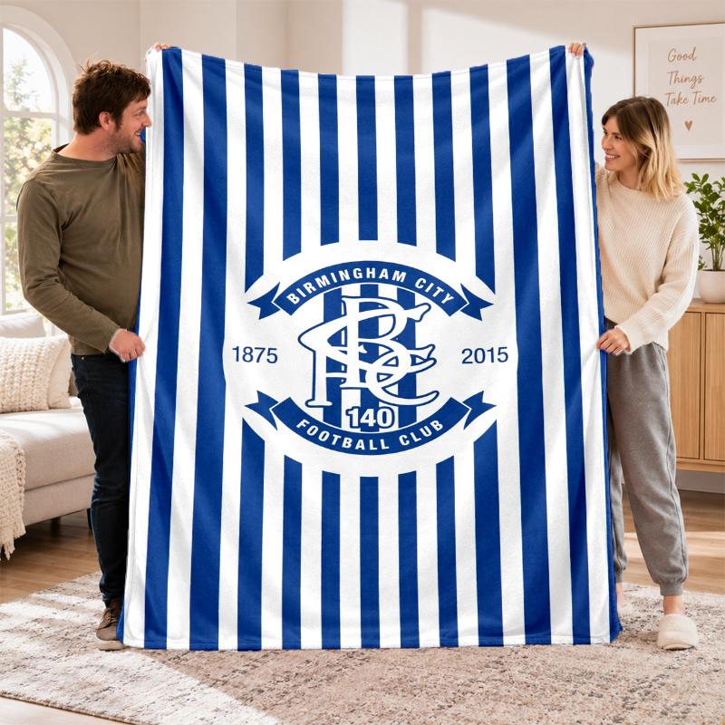 Flannel Fleece Blanket with Birmingham City Design, Soft Lightweight Throw for Bed Sofa Travel
