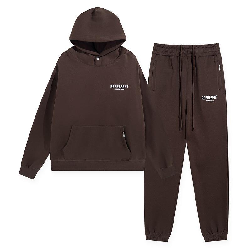 REPRESENT Autumn Trendy Hooded Sweatshirt Jacket & Loose Sports Sweatpants Set