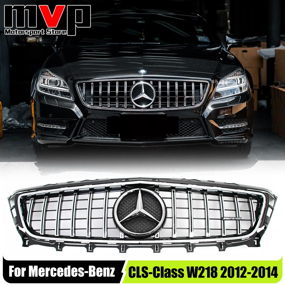 TXVBT1 Hot 2026 New For Benz Chrome GTR Style Upper Grille With Silver OE Style Badge Star Emblem Logo For Mercedes Benz CLS-Class W218