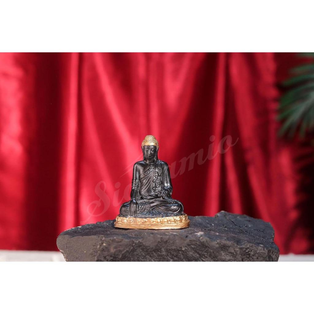 Черная Мурти Гаутамы Будды - Идеальный Идол Бога на Приборную Панель Автомобиля и Маленькая Статуэтка Будды для Домашнего Декора, Подарочные Изделия,