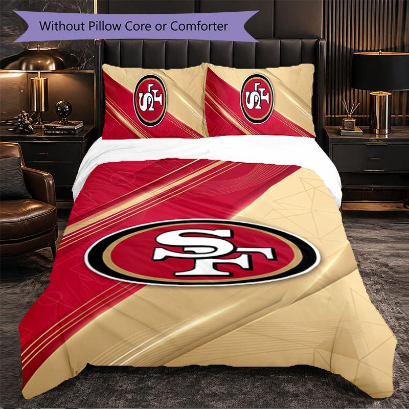 Набор постельного белья из микрофибры с узором San Francisco 49ers, 3 предмета, Декор, Комплект с пододеяльником для спальни, Домашнее использование