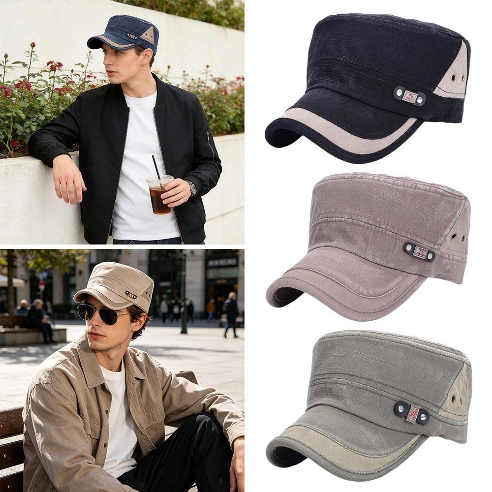 Casual Fishing Hat Anti-UV Sun Hat Fashion Flat Top Hat Spring Summer