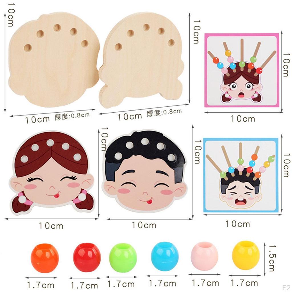 Деревянные бусины Последовательность Игрушка Обучающая Творческая Портативная Сопоставление Складывание для Детей 3 4 5