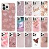 Phone Cases For iPhone 14 12 11 13 Pro Max Case Silicone Funda On iPhone 13Mini X XS Max XR 8 7 14 Plus Rose Gold Heart Love