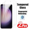 2 шт. закаленное стекло для разблокировки отпечатков пальцев для Samsung Galaxy S24 Ultra S23 S21 S20 FE S24 S23 S22 Plus защитное стекло для экрана