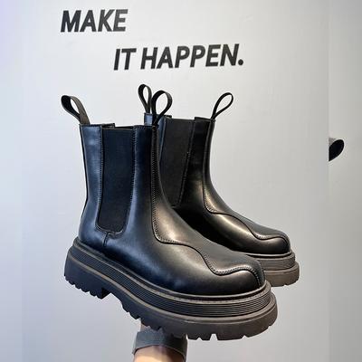 Мужская обувь, модные мужские ботинки челси на толстой подошве, роскошный бренд для мужчин, мотоциклетные ботильоны, кожаные классические мужские низкие туфли