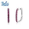 2023 New Clasp Earring U-shaped Design Rhodolite Garnet Fashion Natural Gem Earrings Women's Fine Jewelry 925 Sterling Silver