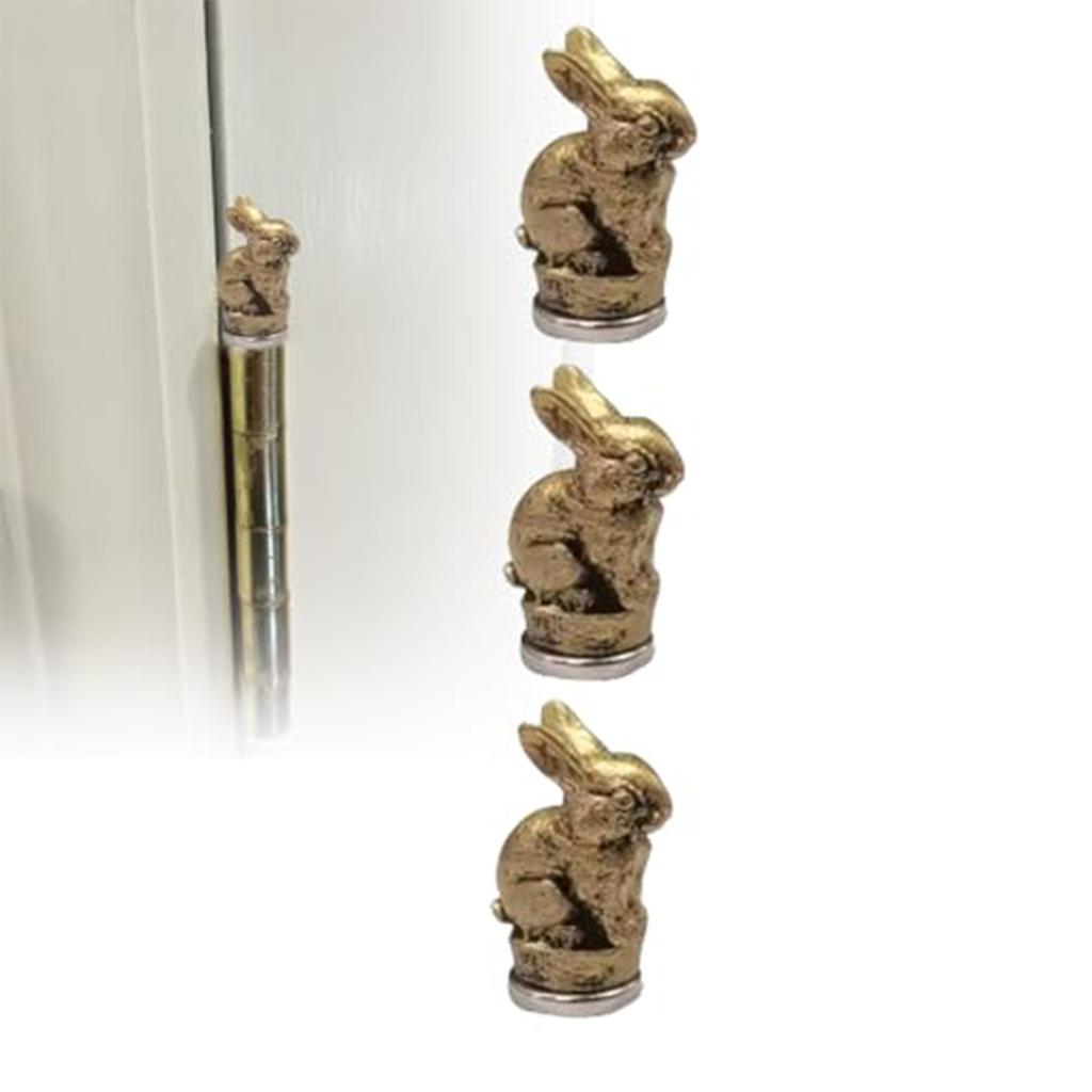 Головка петли для украшения домаВинтажные головки дверных петель в виде животных Декоративный набор из 3 бронзовых головок петли для животных Магнитная дверная петля