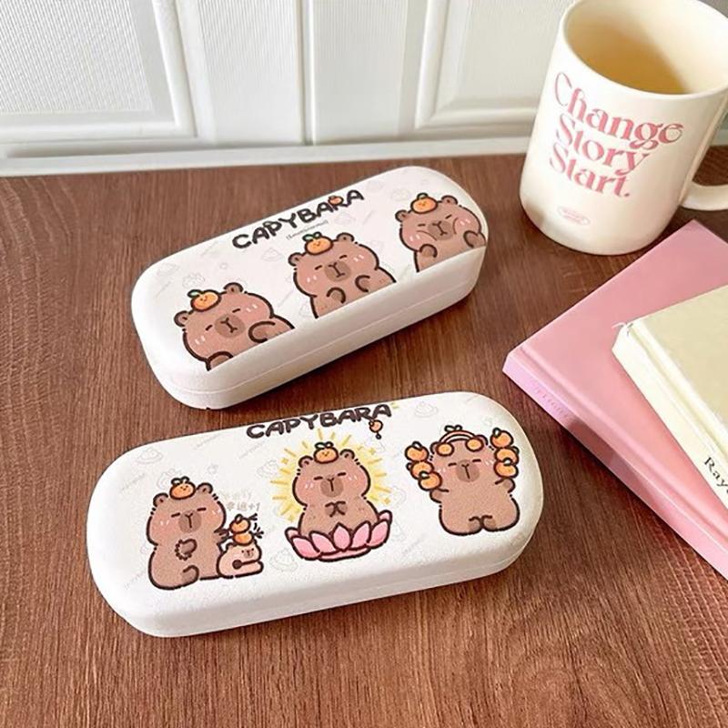 Cute Capybara Glasses Box Pressure-Proof Eyeglasses Case Cartoon Women Myopia Glasses Sunglasses Eyewear Storage Box Gift