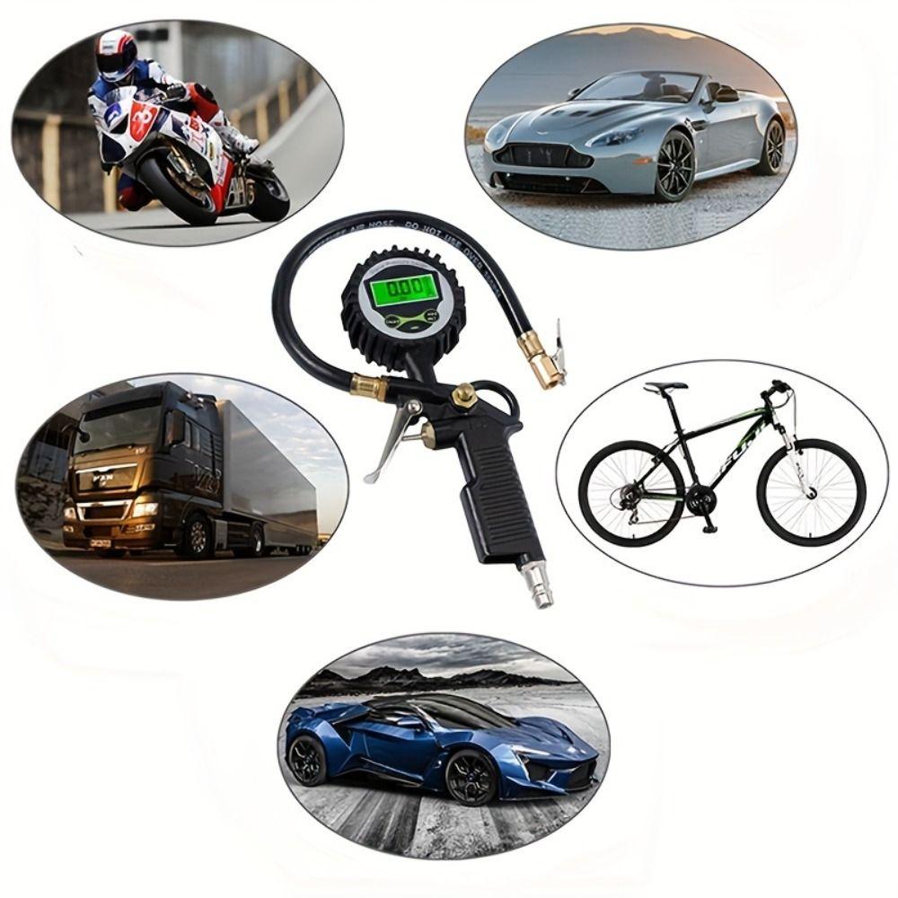 Portable Digital Tire Pressure Gauge Precision Short Pressure Measuring Valve  Truck